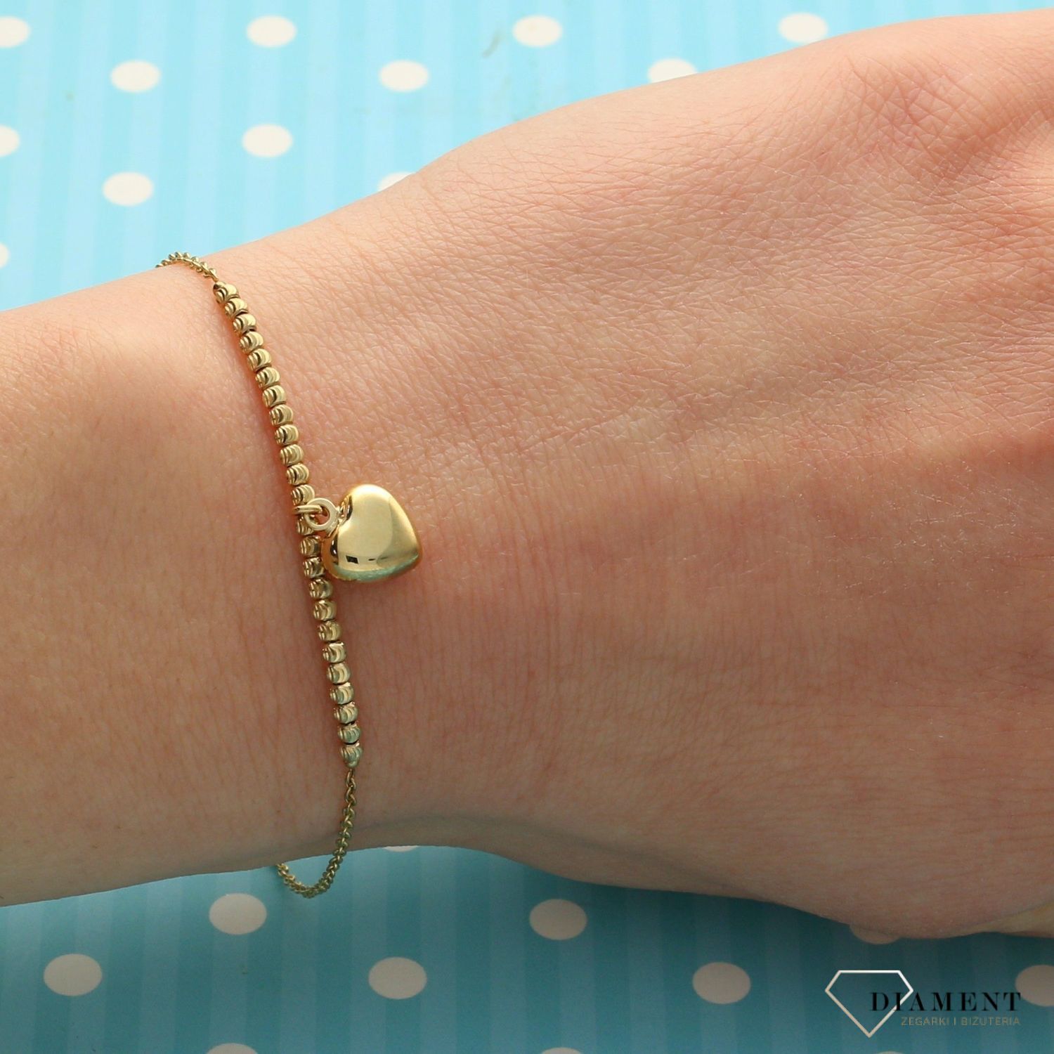 Bransoleta złota serduszko. Złota Bransoletka Serce. Złote Bransoletki Damskie w Sklepie z Biżuterią zegarki-diament.pl to idealny pomysł na prezent dla kobiety (1).jpg